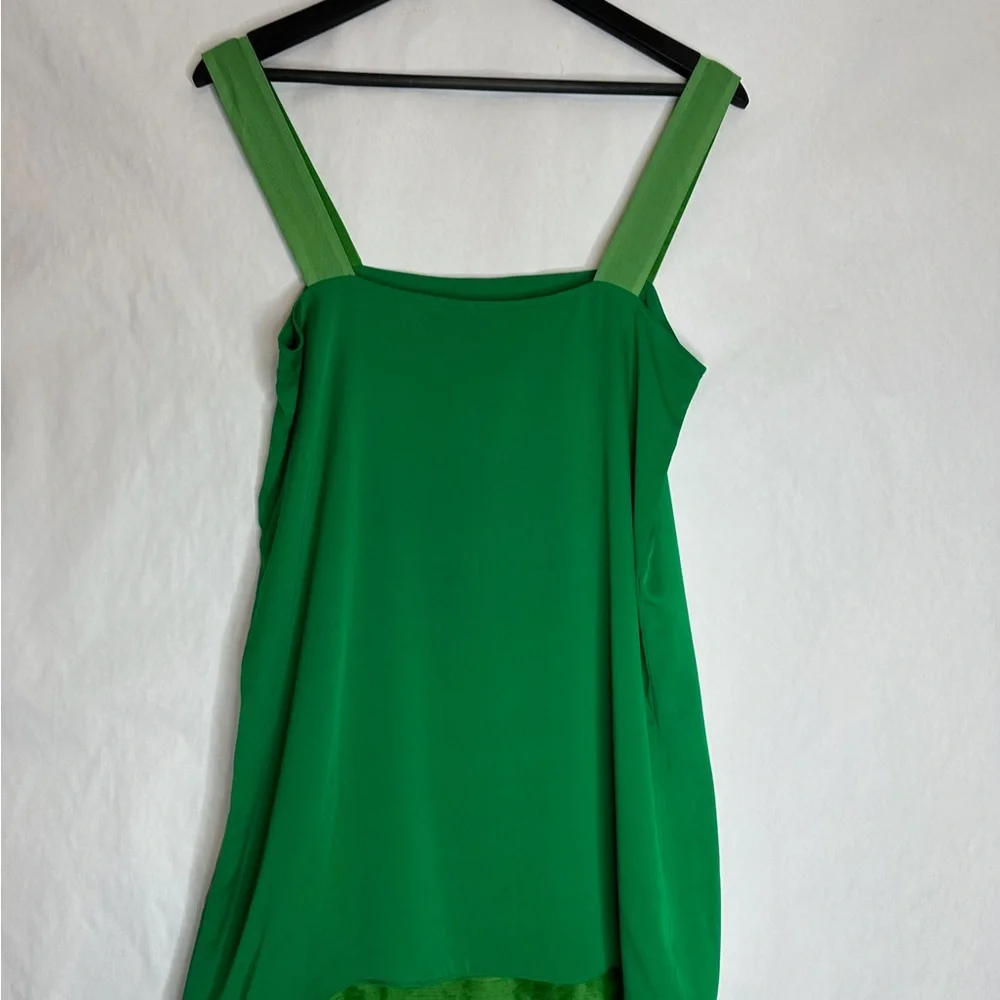 Alice + Olivia Green Tank Silk Mini Dress / Top Size Medium | Vintage Y2K - Picture 8 of 12